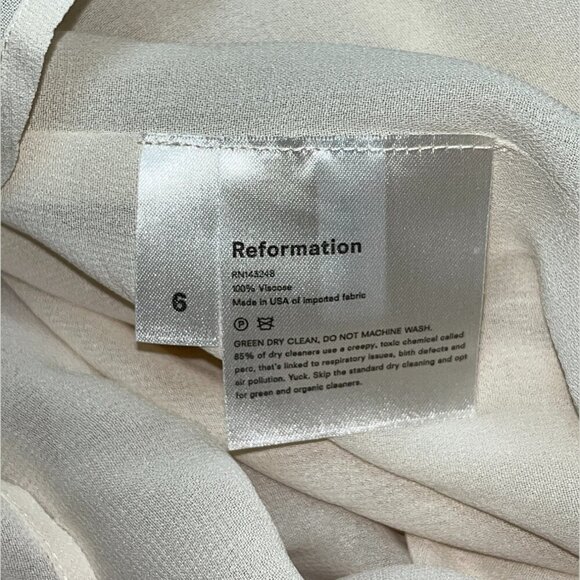 NWT Reformation Fia Cream Maxi Dress Women’s Size 6 - Picture 14 of 15
